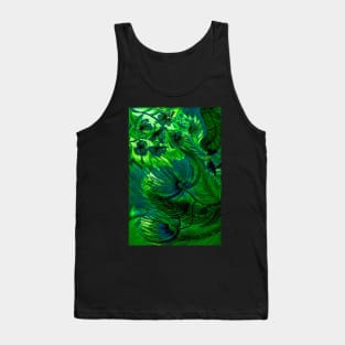 GREEN TRIFFIDS PALM TROPICAL FERNS AND FLOWERS POSTER PRINT VIVID Tank Top